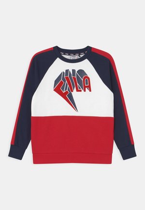 AIDEN BLOCKED CREW NECK - Felpa - black iris/true red/bright white
