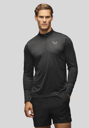 Castore, 1/4 ZIP LS TOP - Long sleeved top - black-castore black castore gunmetal