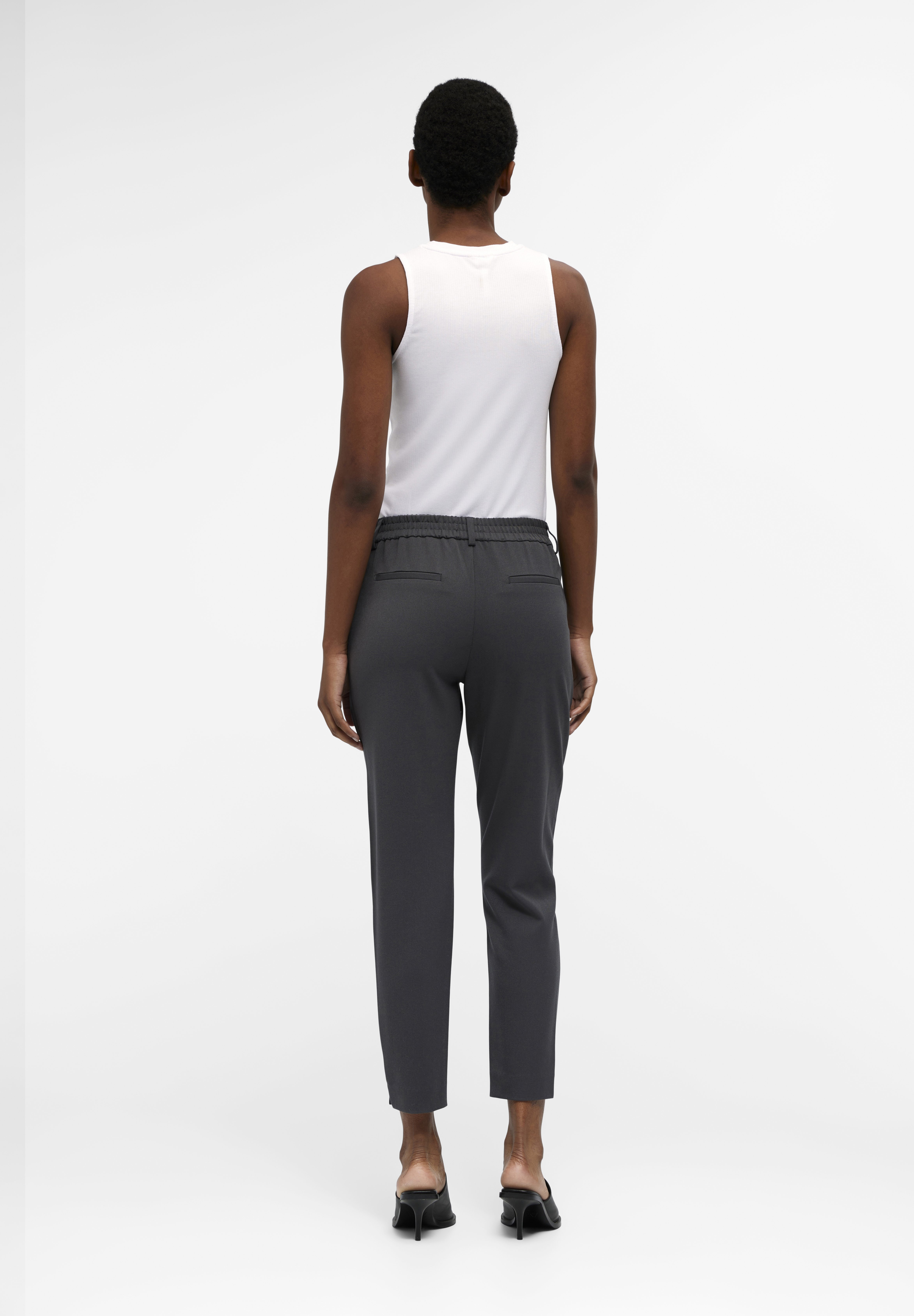 OBJECT COLLECTORS ITEM Damen Objlisa Slim Pant – Elegante Stoffhose Mit Elastischem Bund