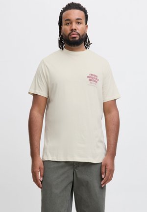 Jack & Jones, Plus Size - Nyomott mintás póló - antique white