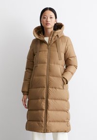 Marc O'Polo LONG COAT FEMININE SHAPE  WITH HOOD - Dūnu mētelis - melted nougat