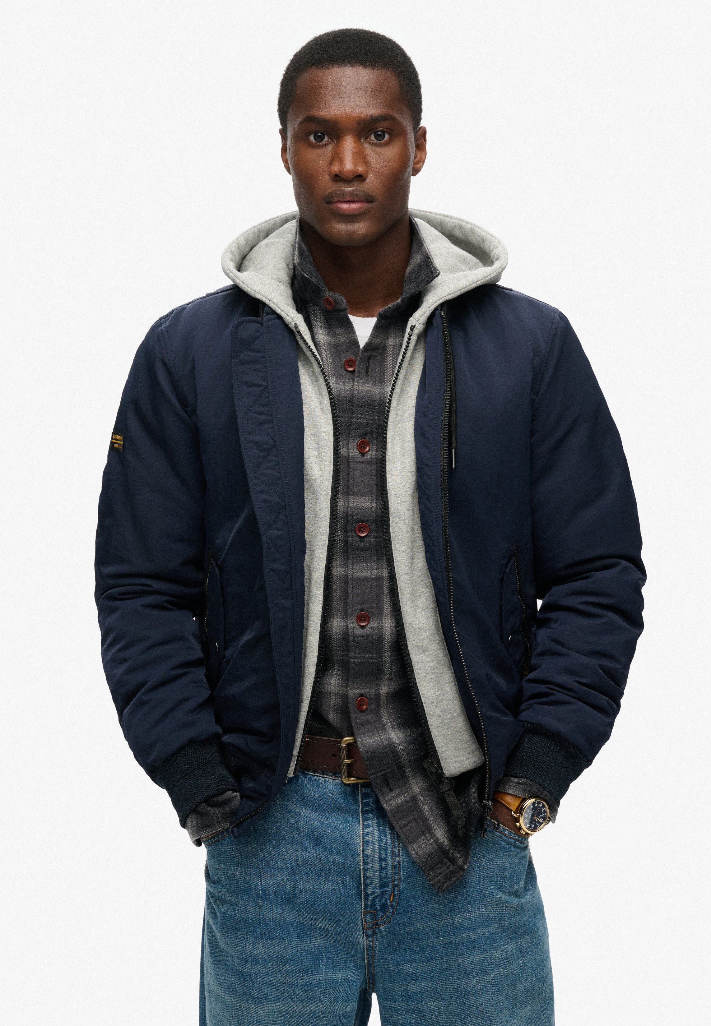 Superdry & Co MILITARY HOODED MA1 - Bomber Jacket - eclipse navy