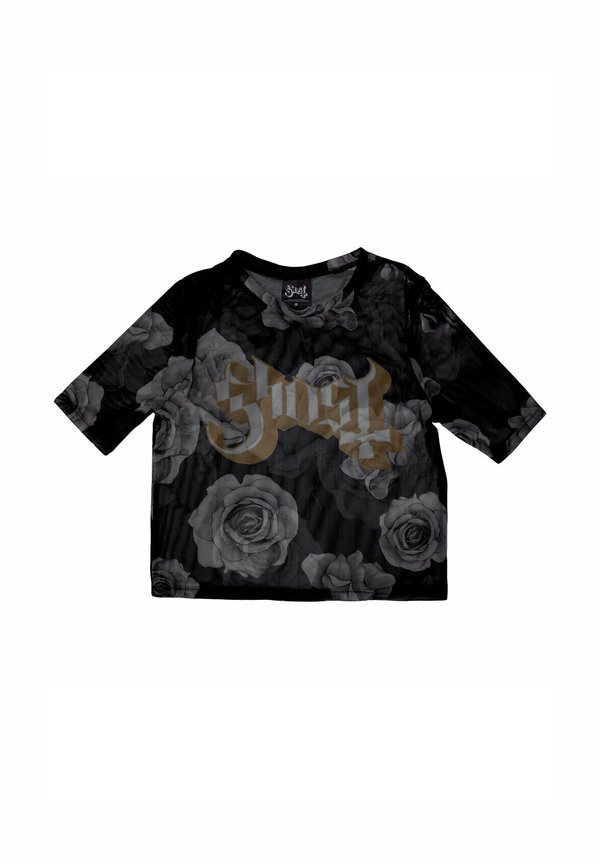 GHOST LOGO AND ROSES CROP - Blouse4
