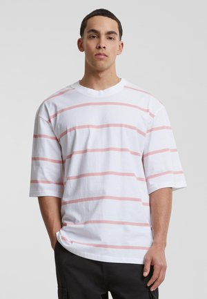 OVERSIZED SLEEVE MODERN STRIPE - T-shirt imprimé - white lemonadepink