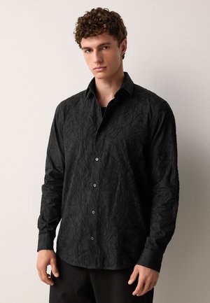 Next REGULAR FIT - LONG SLEEVE FLORAL EMBROIDED SMART - Overhemd - black