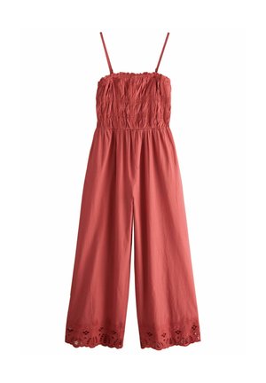 REGULAR FIT - SHIRRED WIDE LEG - Jumpsuit - rust brown