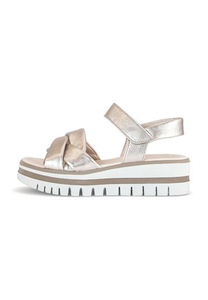 Sandalen met sleehak - puder