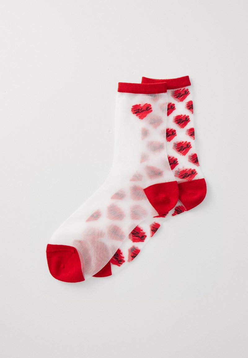 KARL LAGERFELD K/HEART SOCKS 2 PACK - Sokid - klassic red