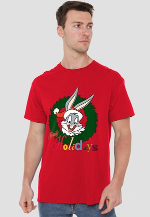Cotton Soul, LOONEY TUNES HOLIDAY BUNNY UNISEX - Print T-shirt - red