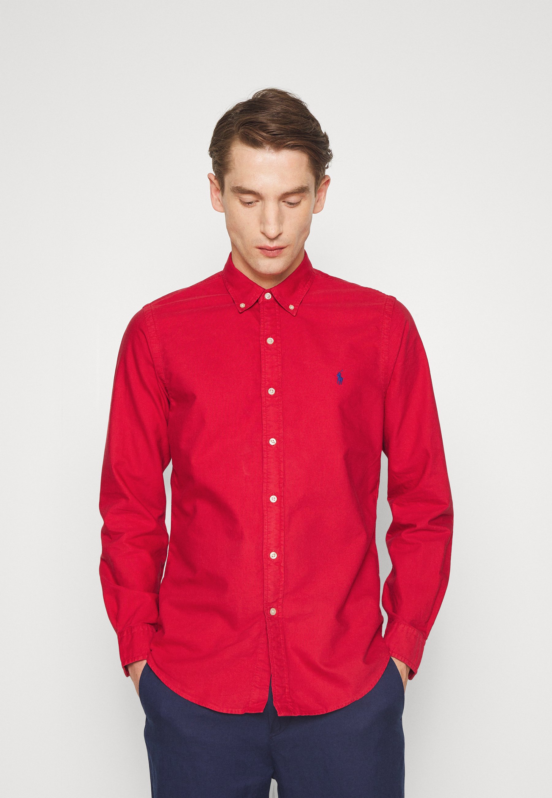 Polo Lauren LONG SLEEVE SPORT SHIRT - - red/rojo -