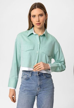 OVERSIZE CROP SHIRT - Overhemdblouse - light green