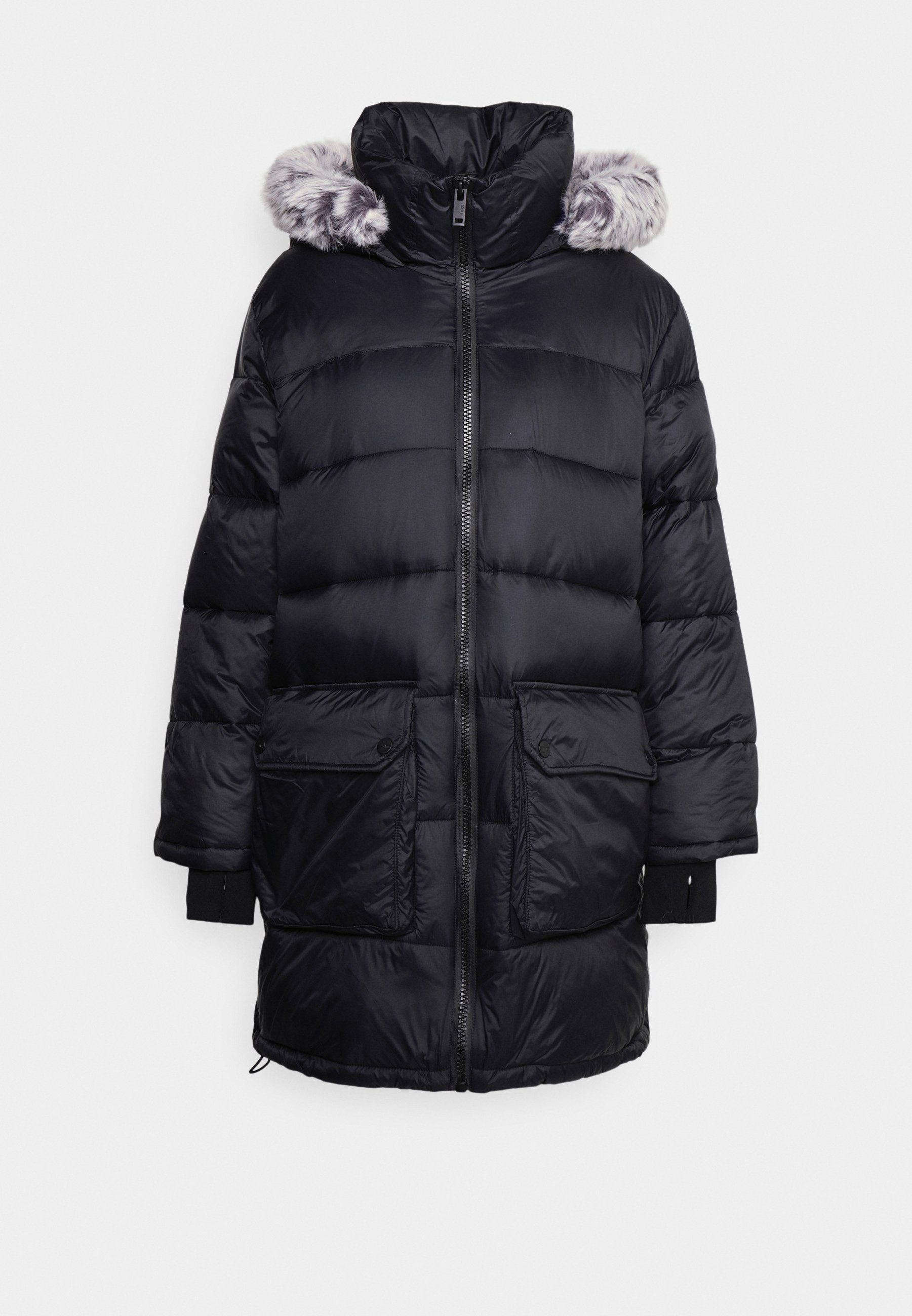 black puffer jacket mid length