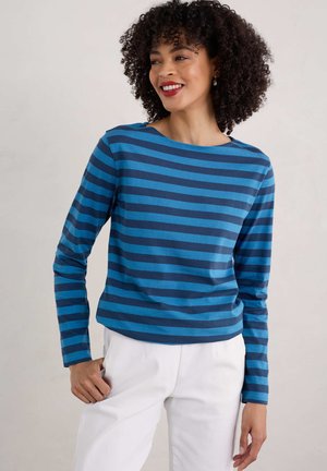 Seasalt Cornwall SAILOR - Maglietta a manica lunga - blue cornish night sailboats