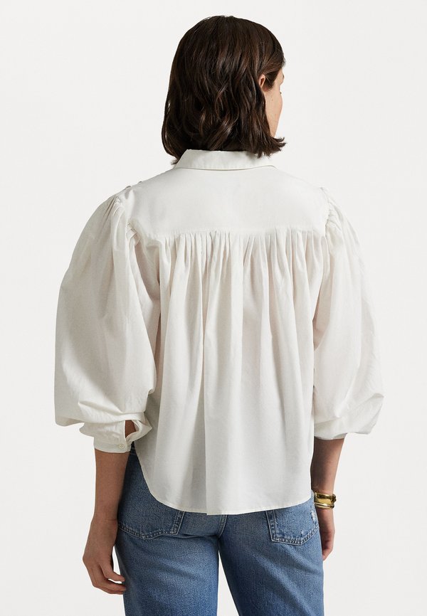 PLEATED COTTON SILK SHIRT - Button-down blouse4