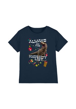 Universal Studios, JURASSIC WORLD/T-REX CHRISTMAS NAUGHTY LIST UNISEX - Print T-shirt - dark blue
