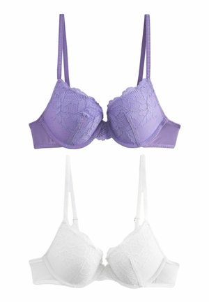 2 PACK  - Kaarituelliset rintaliivit - white purple