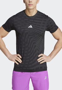 adidas Performance GYM SEAMLESS - Sportovní tričko - black   grey six