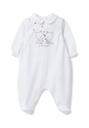 PURE ROMPER WITH EMBROIDERY AND BUTTONS - Mono - optical white