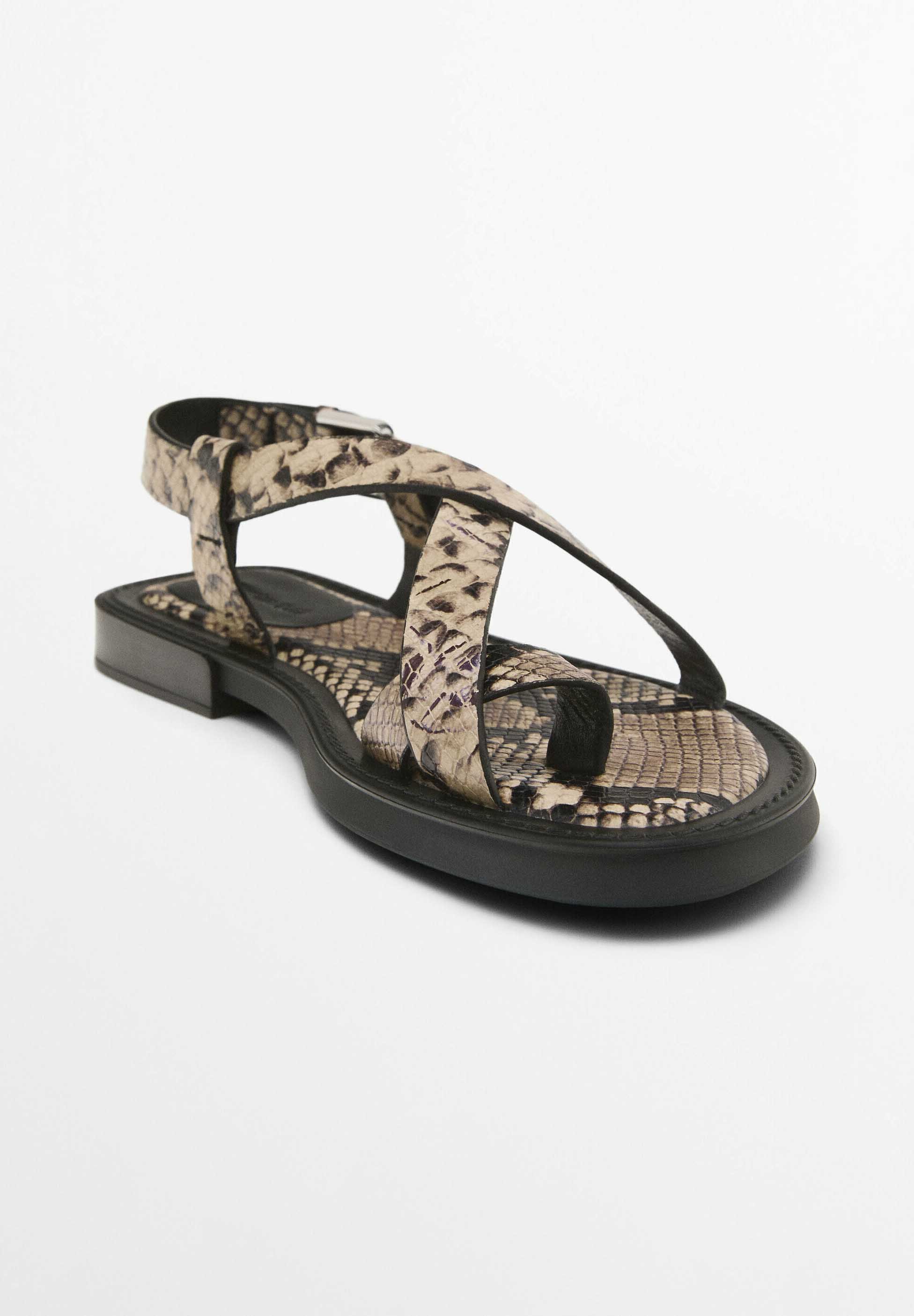 ★ Massimo Dutti★ Toe Divider Heel Sandals 11633650700 Leather sandals with toe divider · Brown · Shoes | Massimo Dutti
