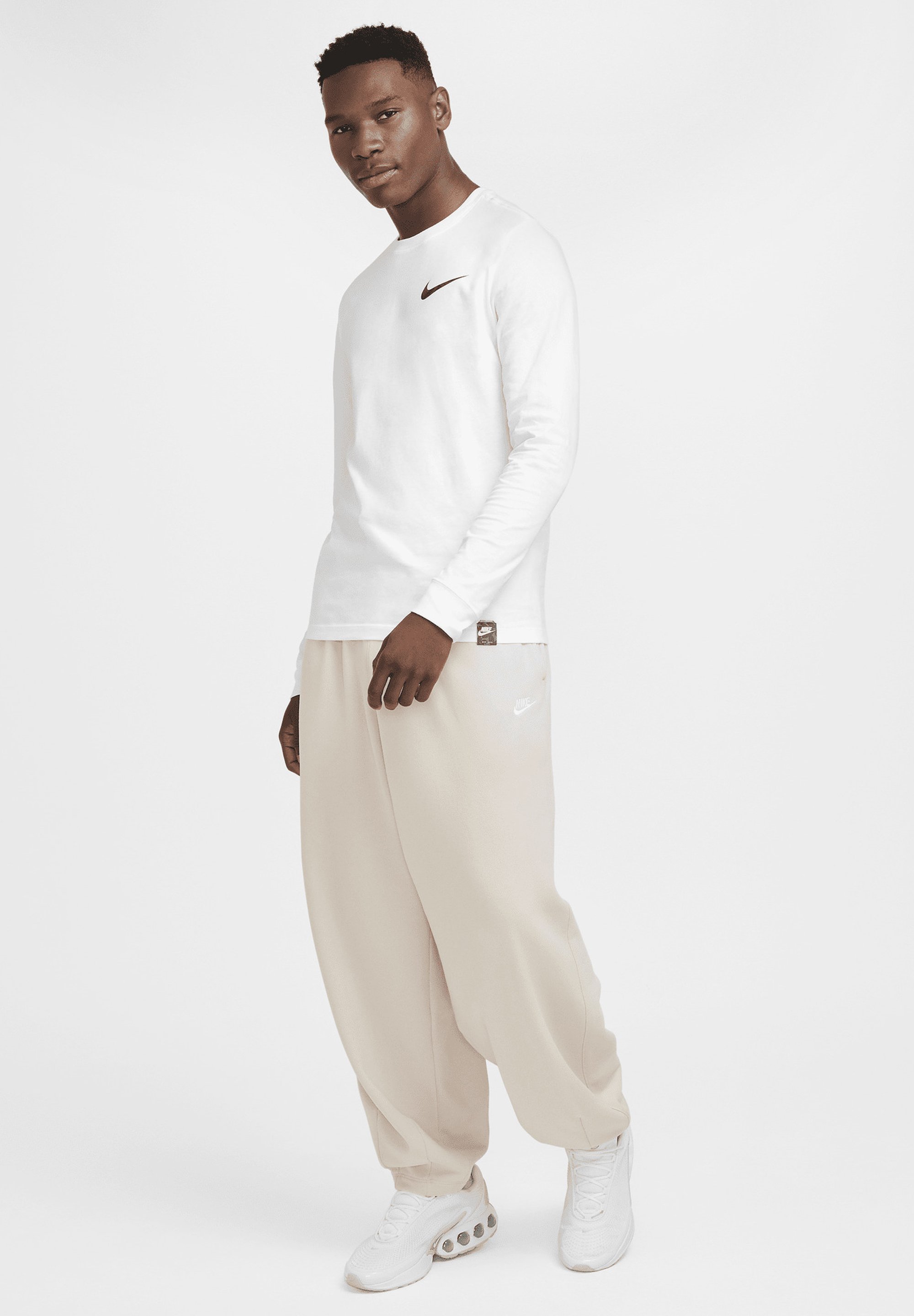 nike white long sleeve running top