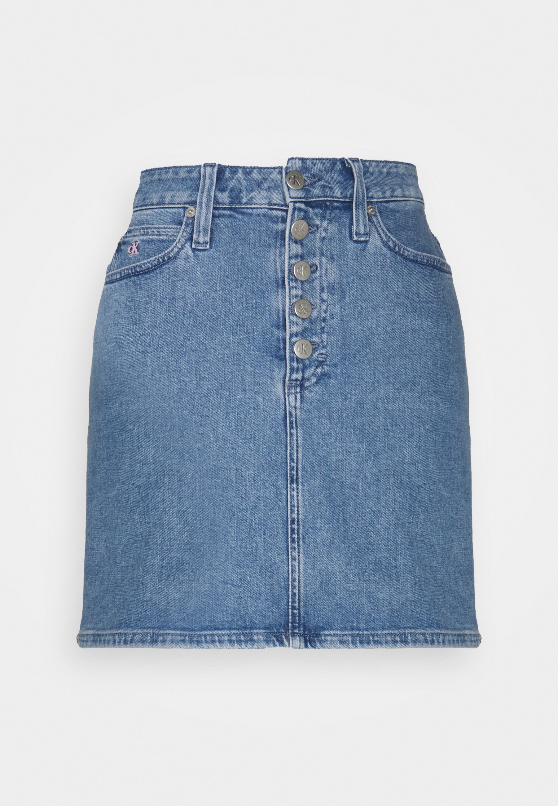 Calvin Klein Jeans PRIDE SKIRT - Minirok - denim medium/Blauw denim/bluedenim  - Zalando.nl