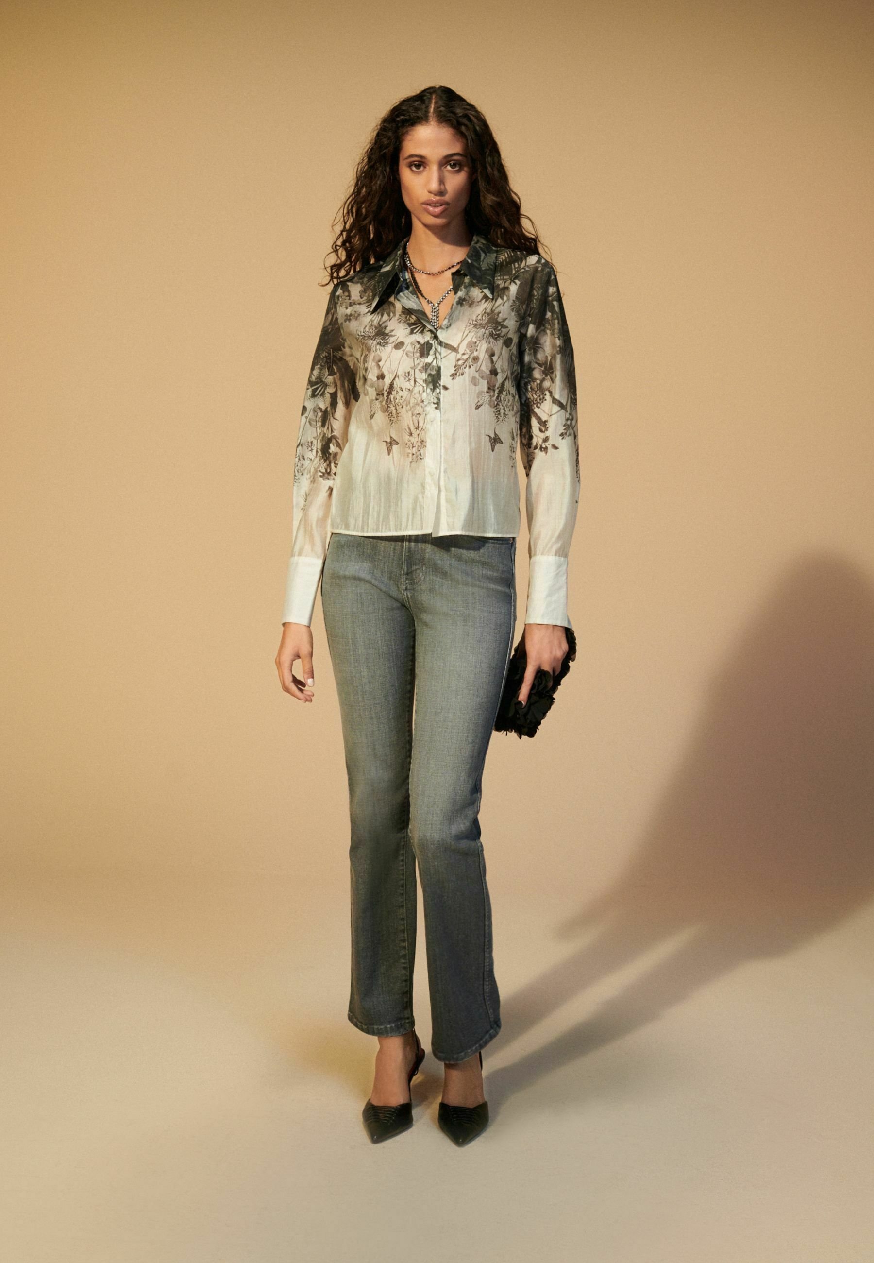 Chemisier NEXT Fille 13 Ans - Noir Floral - Manches Courtes - Hors épaules - Occasion
