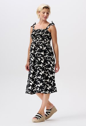 NIA - Robe de jour - black big flower