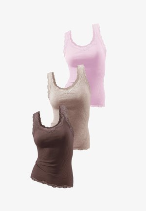 3-PACK - Tops - rosé/ braun/taupe