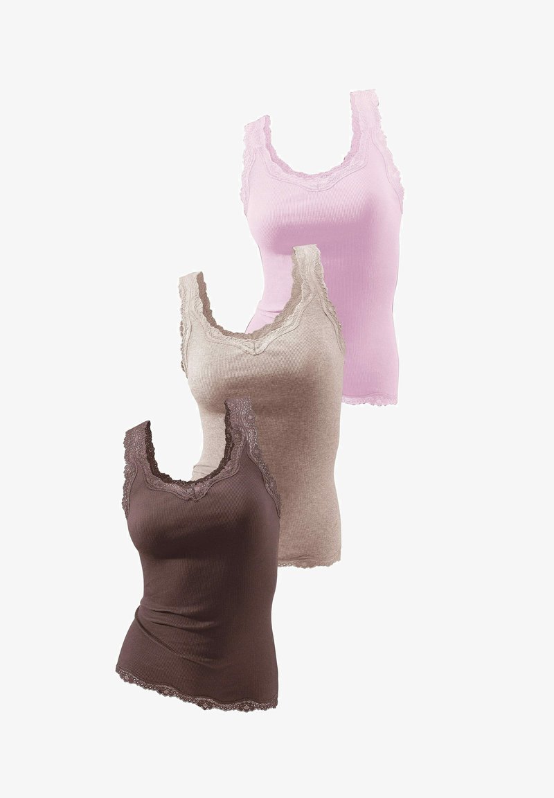 H.I.S 3-PACK - Top - rosé/ braun/taupe