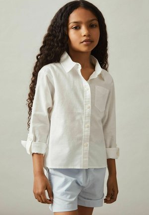 Reiss REISS LEORA LINEN ROLL-CUFF SHIRT - Blúzka so zapínaním na gombíky - ivory