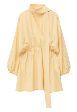 & OTHER STORIES, & OTHER STORIES SCARF-DETAIL WRAP MINI DRESS - Robe de jour - yellow
