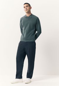 Next REGULAR FIT QUARTER ZIP LONG SLEEVE - Top s dlouhým rukávem - sage green