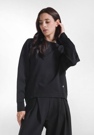 Deha, CREW NECK SWEATSHIRT IN MILANO RIB KNIT - SWEATER - Sweatshirt - black