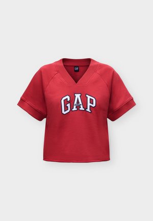 GAP, LOGO V NECK - T-shirt basique - chakra red