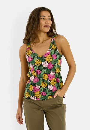 Grain de Malice, DÉBARDEUR COL V IMPRIMÉ TROPICAL - Top - noir