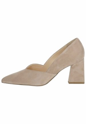 Højhælede pumps - taupe