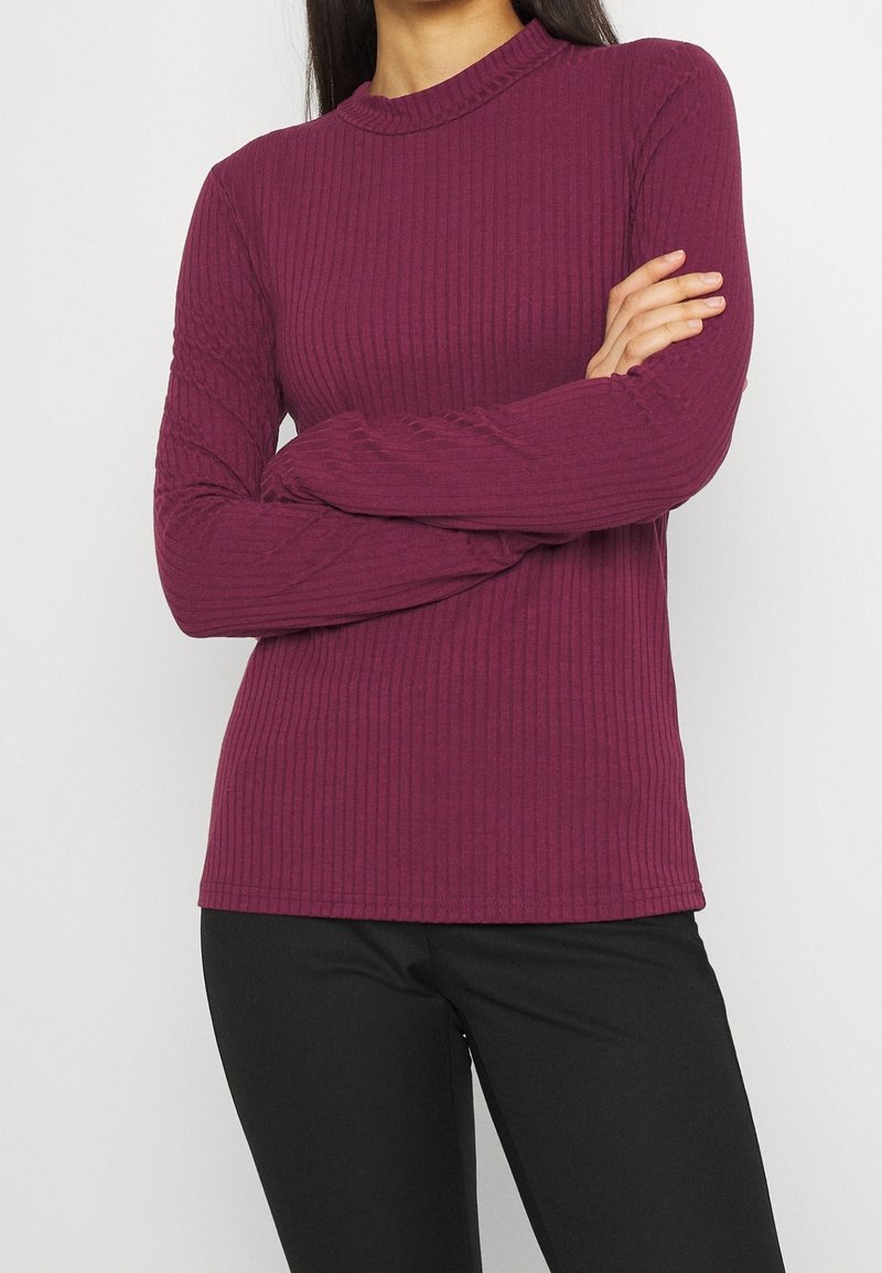 Pieces Långärmad tröja - dark red