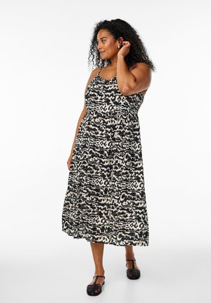 Zizzi Day dress - black sand aop