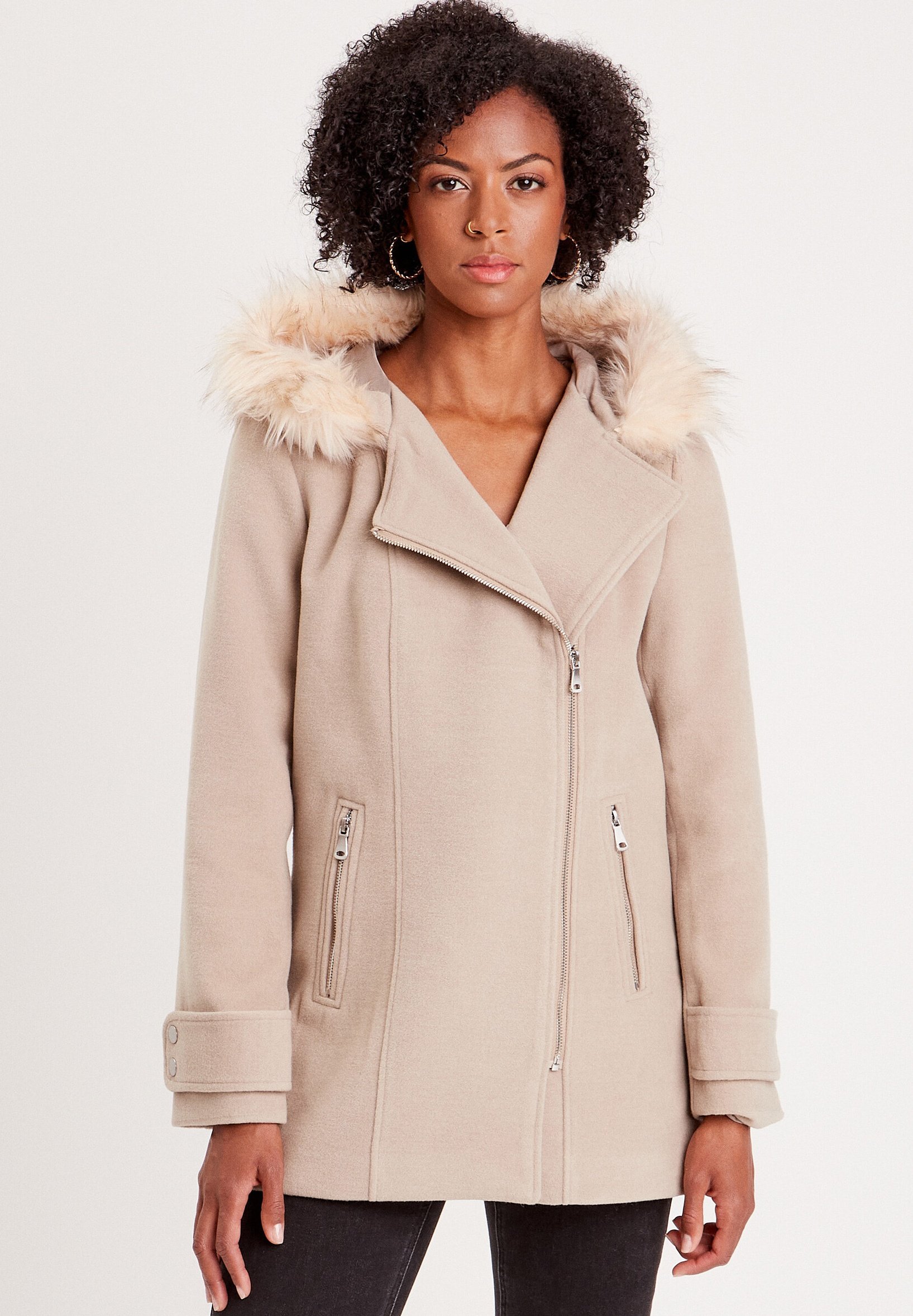 Cache Cache GERADER MIT KAPUZE Manteau court beige