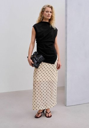 Next, REGULAR FIT - 2 IN 1 SHEER SKIRT MIDI DRESS . - Rochie maxi - black white polka dot