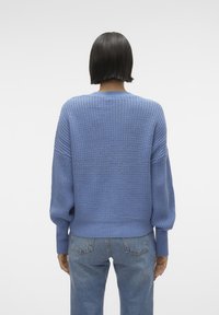 Vero Moda VMLEA V NECK CUFF - Cardigan - coronet blue