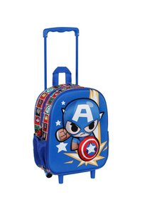 Karactermania CAPTAIN AMERICA FIRST SMALL 3D RUCKSACK WITH WHEELS - Trolley - Captain America blue
