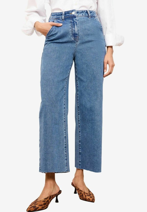 WIDE LEG CROPPED - Jeans Straight Leg