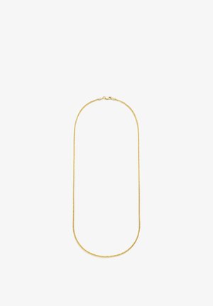 Gold metal necklace with a delicate, thin chain design. Features a subtle twist in the links for texture and a standard clasp closure.
