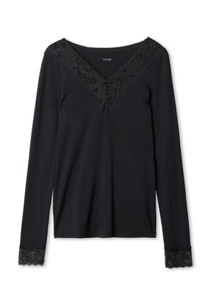 Tezenis MIT V-AUSSCHNITT - Long sleeved top - nero