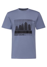 Street One MEN MIT SKYLINE - T-shirt con stampa - grau