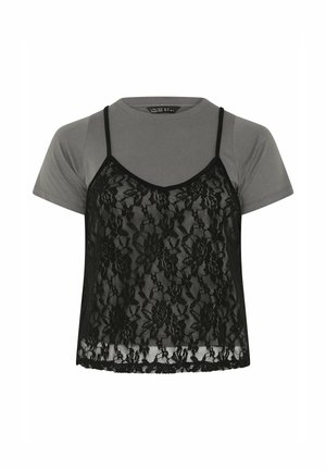 Yours Clothing, PLUS SIZE SHORT SLEEVE TOPS - T-shirt print - grey