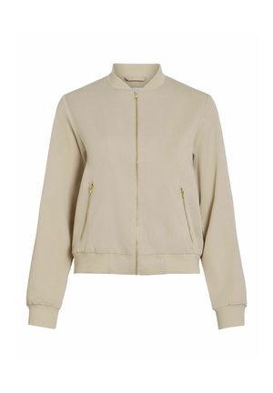 VILA, BOMBER JACKET VIBUBBLE ZIPPER - Bomberjakke - silver-coloured lining