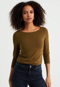 WE Fashion THREE-QUARTER SLEEVE - Ilgarankovis viršutinės dalies drabužis - green