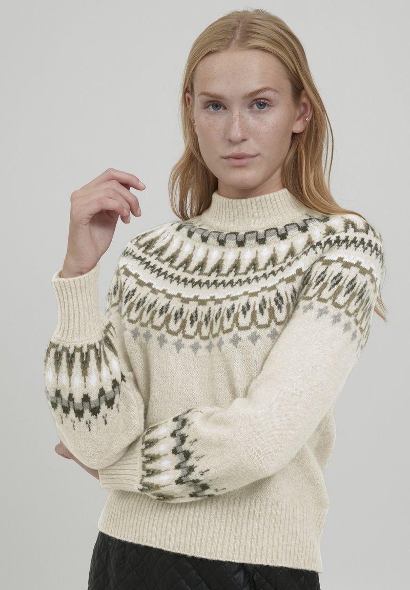 b.young BYOLIKA JACQUARD JUMPER Jumper cement mix/grey Zalando.ie